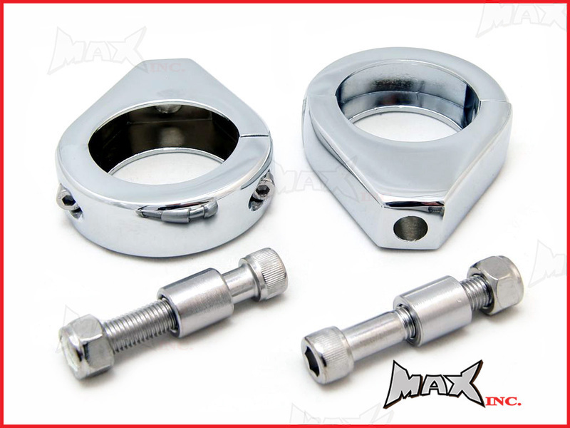 Chrome Motorcycle 49 MM Fork Mount Indicator Brackets Harley Davidson