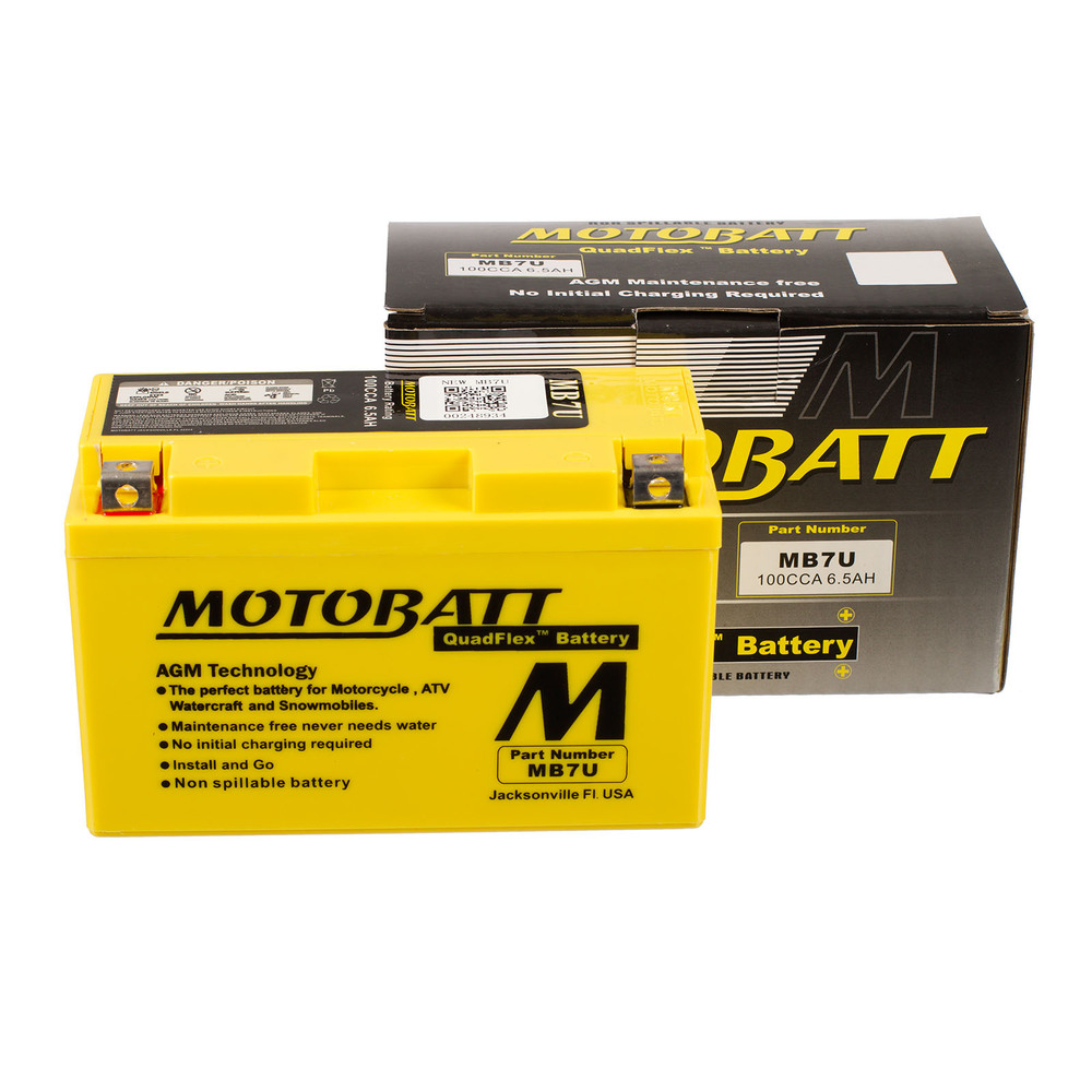 MB7U MOTOBATT Quadflex AGM Bike Battery 12V 6.5Ah 