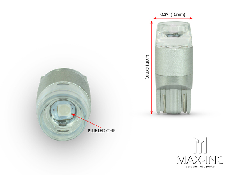 Single T10 W5W 12V LED Projector Bulb Blue