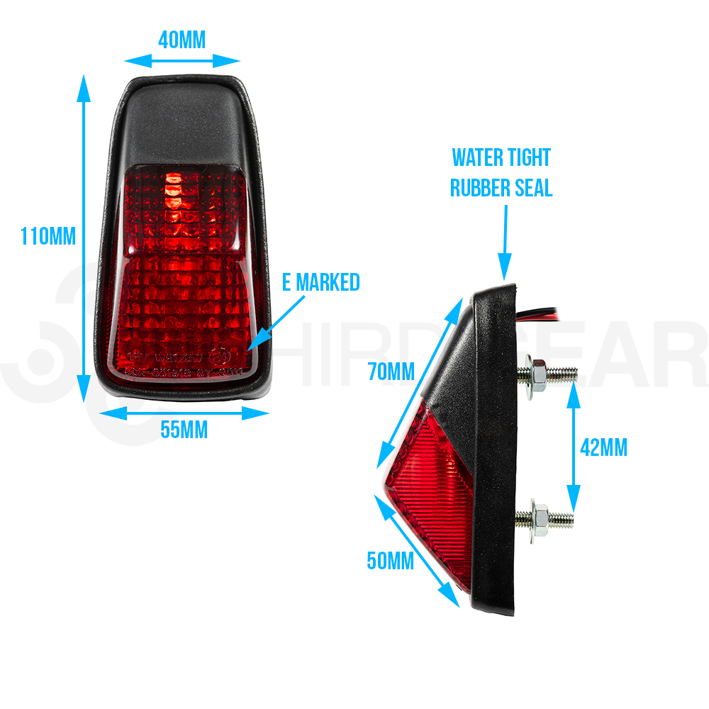 Universal Twin Round Rear & Brake Motorcycle Light & Number Plate Light E-Marked