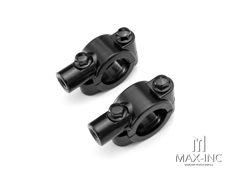 TCMT 10mm Clamp-On Mirror Mount Adapters For 7/8 Inch Motorcycle Handlebars - Black