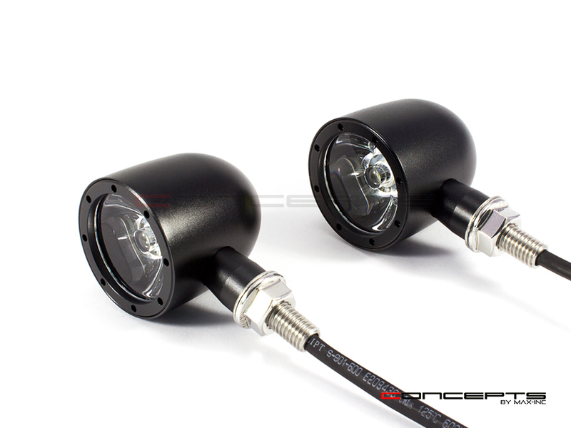 Alchemy Parts Smoke LED Rear Indicators With Brake Light For Custom Chopper