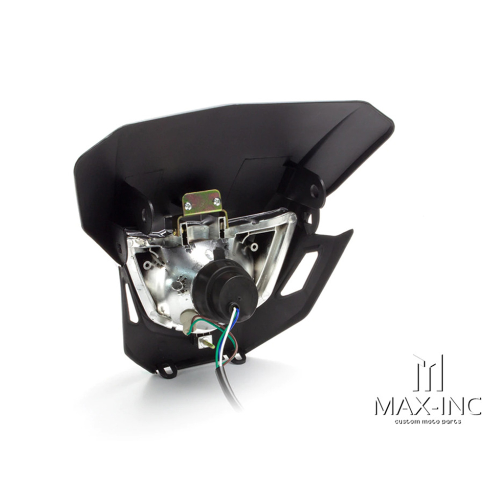 BLACK 12V Custom Supermoto Motorcycle Motorbike Headlight Dirt Bike