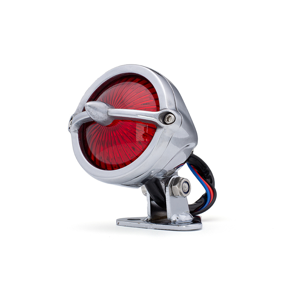 Chrome Motorcycle Motorbike Fender Mount Bobber LED Brake/Tail Light