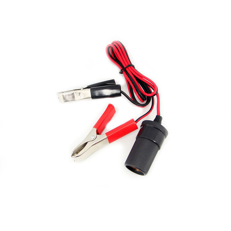 12V Battery Clamp Terminal Clip-on Car To Cigarette Socket Lighter Adapter  NICE