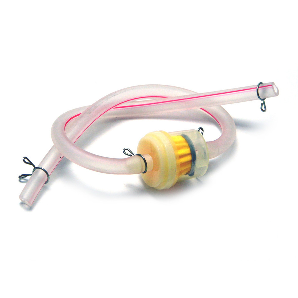 Red Fuel Filter With Fuel Line – Universal For Motorcycle, Dirt Pit Bike, Scooter, ATV, Quad