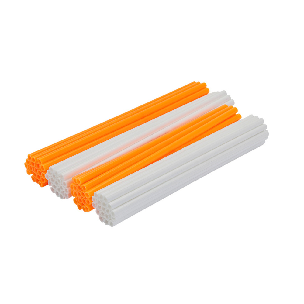 ORANGE AND WHITE Wheel Spoke Skin Cover Wrap Kit for Motorcycle Dirt Sports Bike