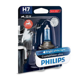 Philips CrystalVision Ultra Moto H7 PX26D 55W Headlight Bulb