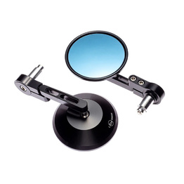 Round Adjustable Bar End Mirrors - Black