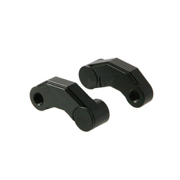 Pair Black Aluminium Mirror Extenders - 10 mm Right Turn
