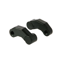 Pair Black Aluminium Mirror Extenders - 10 mm Left and Right Turn