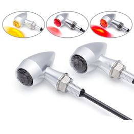 ARES Micro Aluminum Integrated Stop / Tail / Indicators - Silver