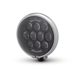 Bates Style LED Multi Projector Headlight - Gloss Black / Chrome