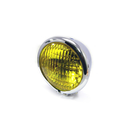 4.75" Bates Style Chrome Headlight - Yellow Lens
