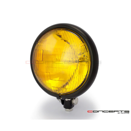 Bates Style Bottom Mount Headlight 5 3/4" Yellow Lens - Matte Black