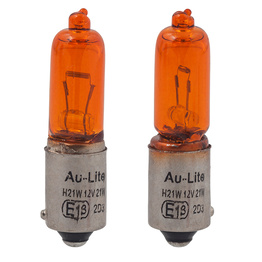 2 x BAY9S Long Amber Bulbs