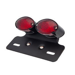 Cat Eye Twin Black LED Tail Light - Red Lens