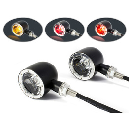 Classic LED Stop/Tail/Indicator Lights - Black & Silver