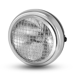 6.5" Metal Mesh Headlight - Black/Chrome