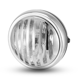 6.5" Metal Grill Headlight  - Black/Chrome