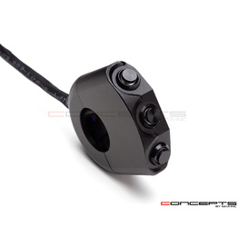Black Aluminium Handlebar Mounted Triple Push Switch Combo