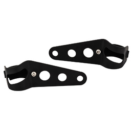 Front Fork Mount Headlight Brackets - Black