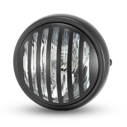 6.5" Metal Grill Headlight - Black