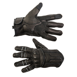 Black Leather Knuckled Gloves