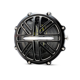 5.75" Black LED Monza Aluminium Headlight - Union Jack Grill