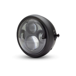 6.5" Black Quad LED Projector Metal Headlight with Daytime Running Lights