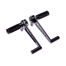 Pair Aluminium Rear Foot Rests - Black