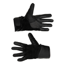 Black Leather and Suede Knuckle Gloves