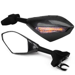 Fairing LED Motorcycle Mirrors - Carbon Style