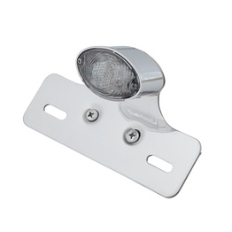 Cat Eye Chrome LED Tail Light - Clear Lens