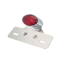 Cat Eye Chrome LED Tail Light - Red Lens