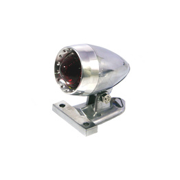 Chrome Aluminium Bullet LED Stop Tail Light - Red Lens
