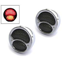 Pair of Classic Style LED Stop/Tail with Indicator Lights - Chrome