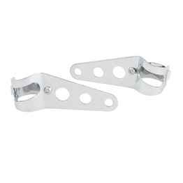 Front Fork Mount Headlight Brackets - Chrome