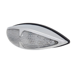 Fox Tail LED Tail Light with Indicators - Chrome