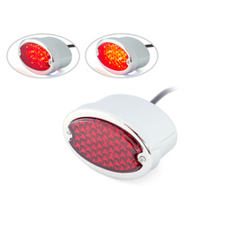 Chrome Metal Oval LED Stop / Tail Light