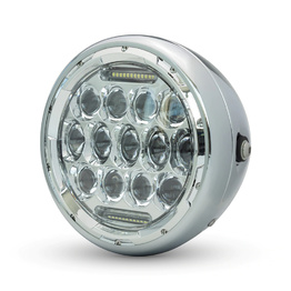 7.7" Chrome Multi Projector LED Metal Headlight