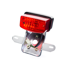 Classic Rectangle Brake / Tail Light with Bracket - Chrome