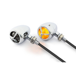 Turbine Aluminium LED Indicators - Chrome