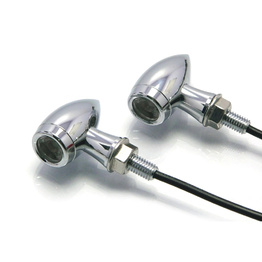 Chubby Aluminium Micro LED Indicators - Chrome