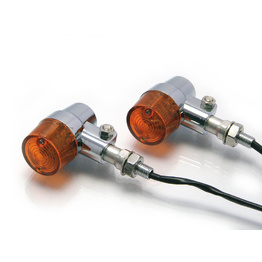 Cilindro Amber Lens LED Indicators - Chrome