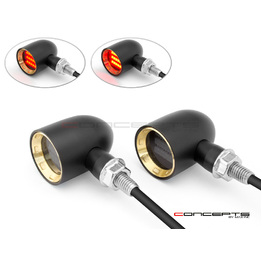 Derby Aluminium LED Brake / Tail Lights - Black / Brass