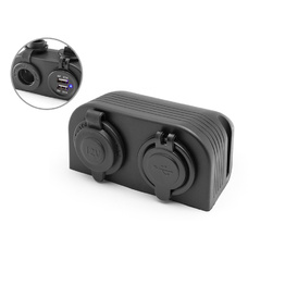 Dash Mount 12V Socket & Twin USB Power Supply