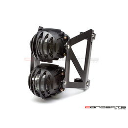 Black Dual Stacked Prison Grill Projector Headlight Kit
