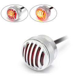 Chrome Flush Mount Mini Stop / Tail Light Prison Grill