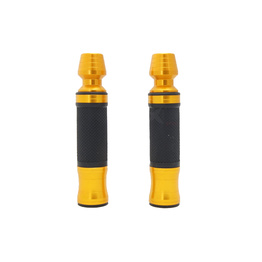 Gold CNC Machined Aluminium Rubber Grips With Bar Ends